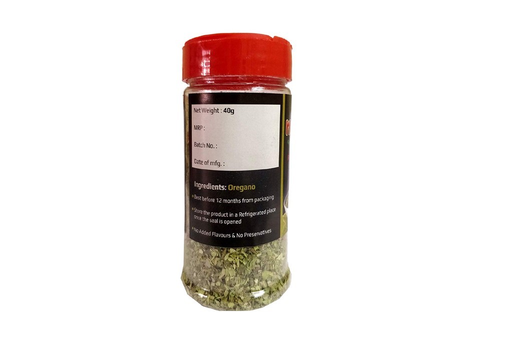 Mirchillion Premium Oregano Flakes    Plastic Bottle  40 grams